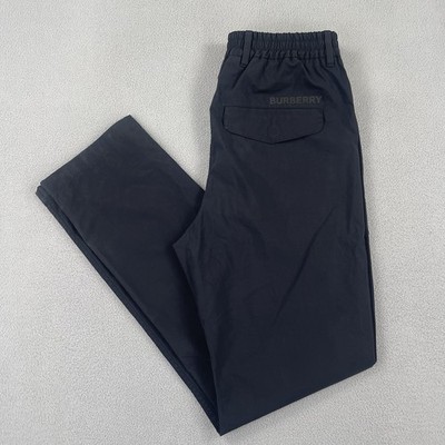 Burberry Pants Mens 44 XS Black Designer Trouser City Cotton Chino Made In Italy