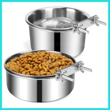 Dog Crate Water Bowl, 2 pcs Stainless Steel Large Dog Bowls 40oz  60oz, Dura...