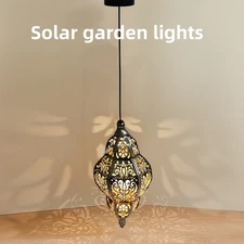 1/2/4X Solar Lanterns Outdoor Hanging Solar Lights Retro Waterproof Garden Decor