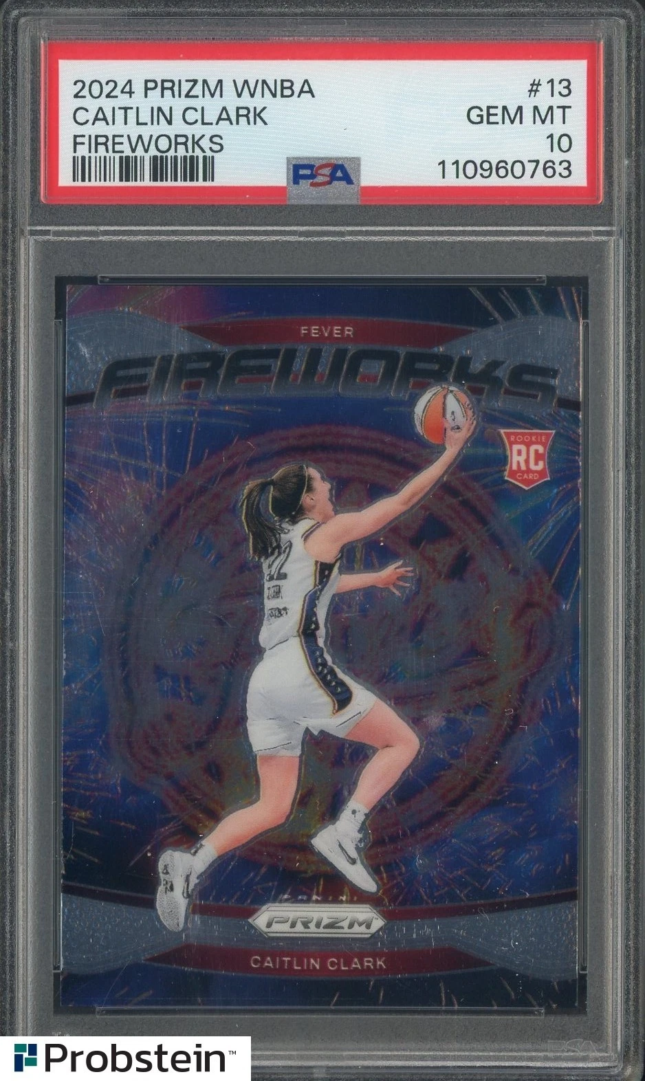 Caitlin Clark Prizm WNBA RC PSA 10