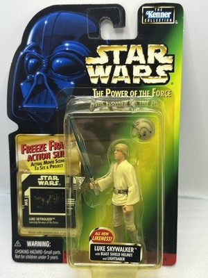 Star Wars Kenner POTF Luke Skywalker Freeze Frame 1997 NIB Helm Lichtschwert B3