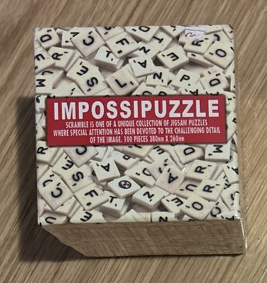 Impossipuzzle ''Scramble'' 100 Piece Scrabble Tile Jigsaw Puzzle Expert Difficulty