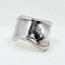 Vintage Taxco Mexico Sterling Silver Wrist Bone Cuff Bracelet Adjustable Length