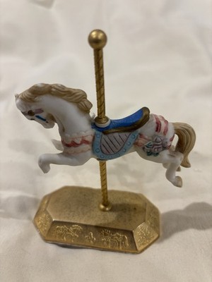Willitts Designs vintage carousel horse floral With Brass Stand