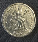 AU-UNC Details 1873  US  Seated Liberty Dime  10C  no reserve