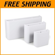 Magnetic Storage Bin Trio, Plastic, White