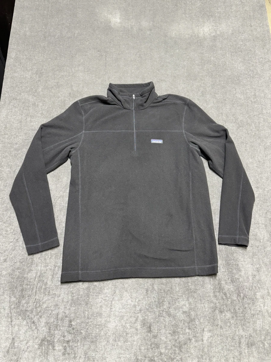 Patagonia Quarter Zip Black Fleece Pullover Jacket Size L Rn