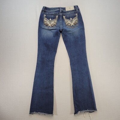 Miss Me Jeans Womens 29 Chloe Bootcut Low Rise Embroidered