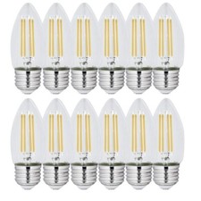 60-Watt Equivalent B10 Medium E26 Dimmable Filament Light Bulb 2700K 12-Pack