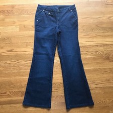 CACHE Women's Stretchy Flared Leg Blue Jeans Dark Wash Size 8