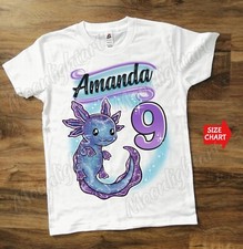 Personalized Name Cute Axolotl Galaxy Birthday Theme Custom T-Shirt