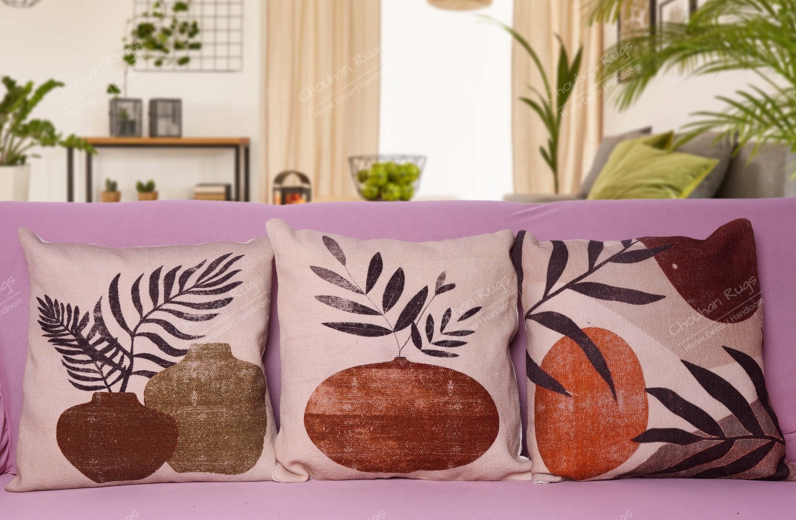 Southwestern Cotton Cushion Cover Digital Printed Handwoven 3-Pack Sofa Decor