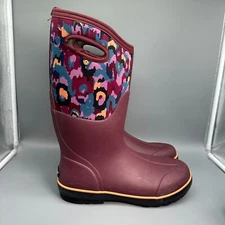 Bogs Classic II Ikat Women's 11 Burgundy Waterproof Winter Snow Boot Pull On