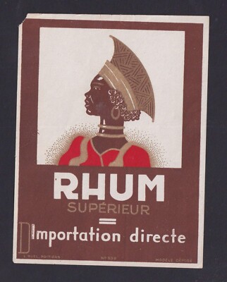 RARE ETIQUETTE ANCIENNE Rhum Martinique Jouneau Paris 5H Rum ron label