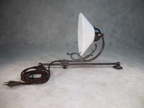 Verstellbare Wandleuchte Vintage Leselampe Messing / Opalglas Retro Wandlampe - Bild 16 von 17