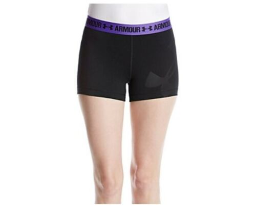 Under Armour Women Heatgear armour Graphic Shorty Purple Black XS - Picture 1 of 12
