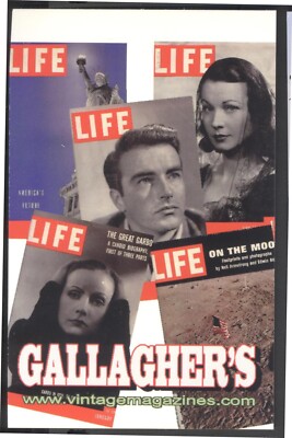 Promo-Postkarte/Flyer für Unternehmen, das Vintage LIFE MAGAZINE verkauft. Kostenloses UK P&P