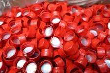 4000x Lot 28mm Red Plastic Bottle Screw Caps w/ Seal & Tamper Evident USA MADE