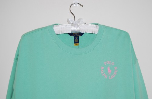 NWT Polo Ralph Lauren Big Girls Mint Green LS Logo Sweatshirt sz XL 16 - Picture 2 of 11