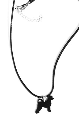Portugiesischer Wasserhund Halskette Anhänger in schwarz Acryl Geschenk