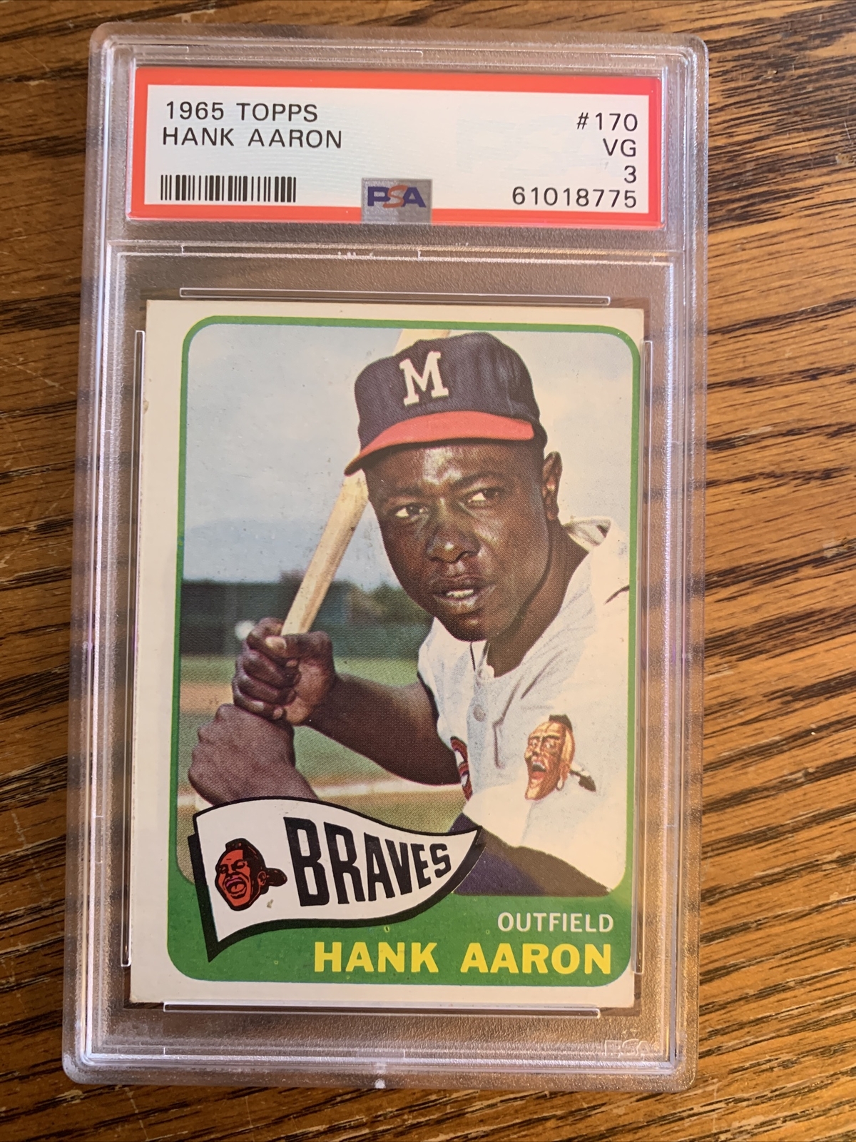 1965 Topps #170 Hank Aaron Braves  PSA 3 VG HOF