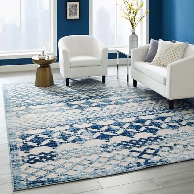 Modway Giada Abstract Diamond Moroccan Trellis 8x10 Indoor/Outdoor Area Rug