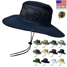 Unisex Summer Bucket Boonie Mesh Cool Hat Sun Visor Brim Cap Outdoor Fishing Hat