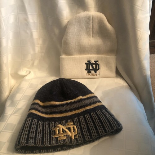 2 Notre Dame Youth Winter Hats with ND 