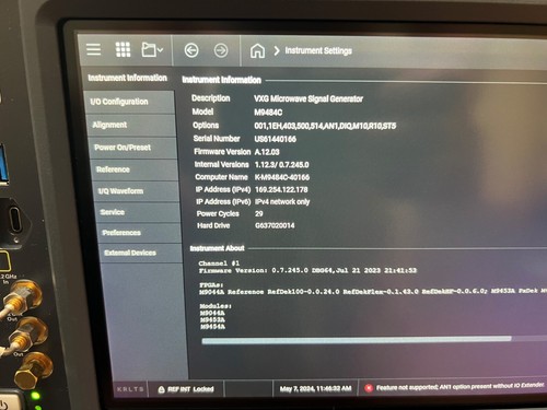 M9484C 14GHz VXG (new model) Vector signal generator, Loaded, Keysight Warranty - Picture 15 of 23