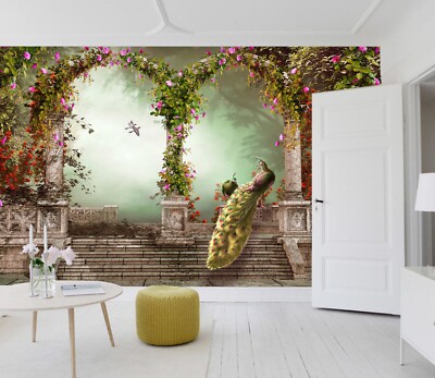 3D Arch Peacock 7282 Wallpaper Mural Wall Print Wall Wallpaper Murals US Coco