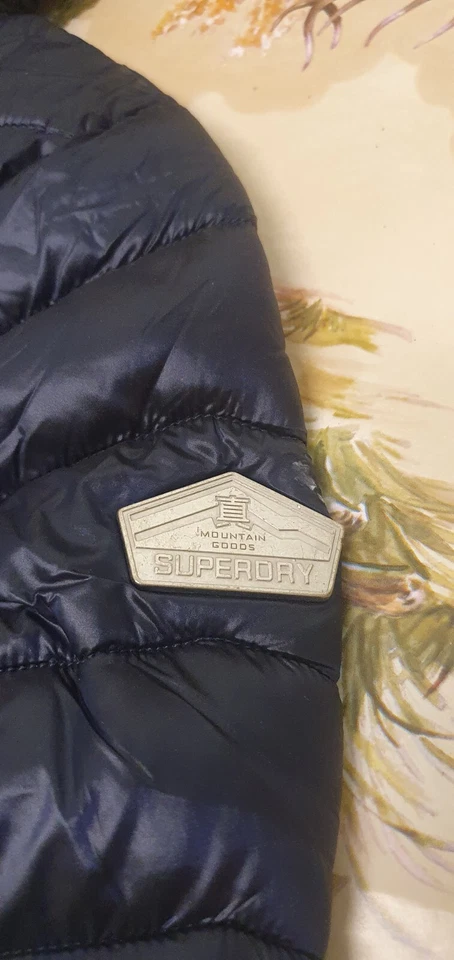 XL fuji Slick Jacket Womens Superdry Chevron Hood Jacket Hooded Coat Navy Bnwt - Image 4 of 4