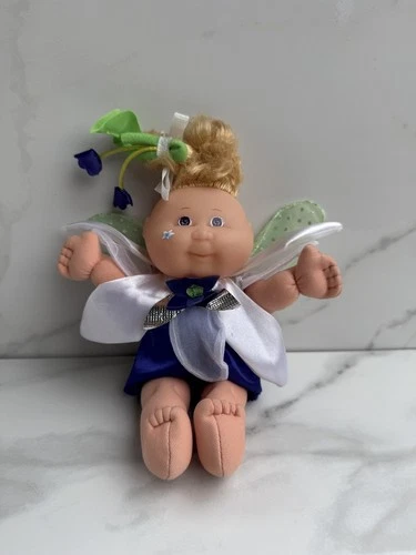 Vintage 1995 Cabbage Patch Kids Garden Fairy Doll Blonde Blue Dress 8" Mattel
