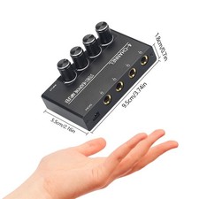 Stereo Headphone Amplifier 4 Channel Audio Distributor Mixing Splitter