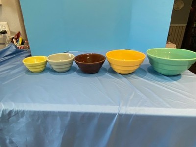 1940 s Bauer for Sears Roebuck  BEEHIVE Step Mixing Bowl Set of 5  Rare!!