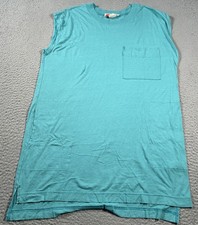 Free People FP Beach The Broad Dress Womens Medium Blue Sleeveless Tee Tunic