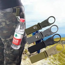 Outdoor Tactical Nylon Kettle Water Bottle Buckle Backpack Belt Hanging Hook Buc