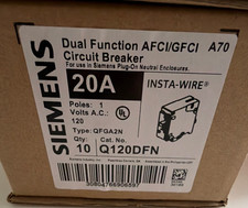 Siemens Q120DFN 20A Dual Function AFCI/GFCI Circuit Breaker 1-Pole 120V 10 Pack