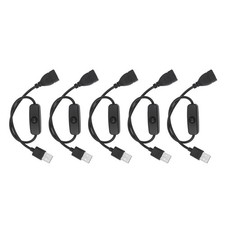  5x USB Extension Cable With ON Off Switch Male To Female Cable For Driving