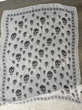 Alexander McQueen Classic chiffon skull scarf...