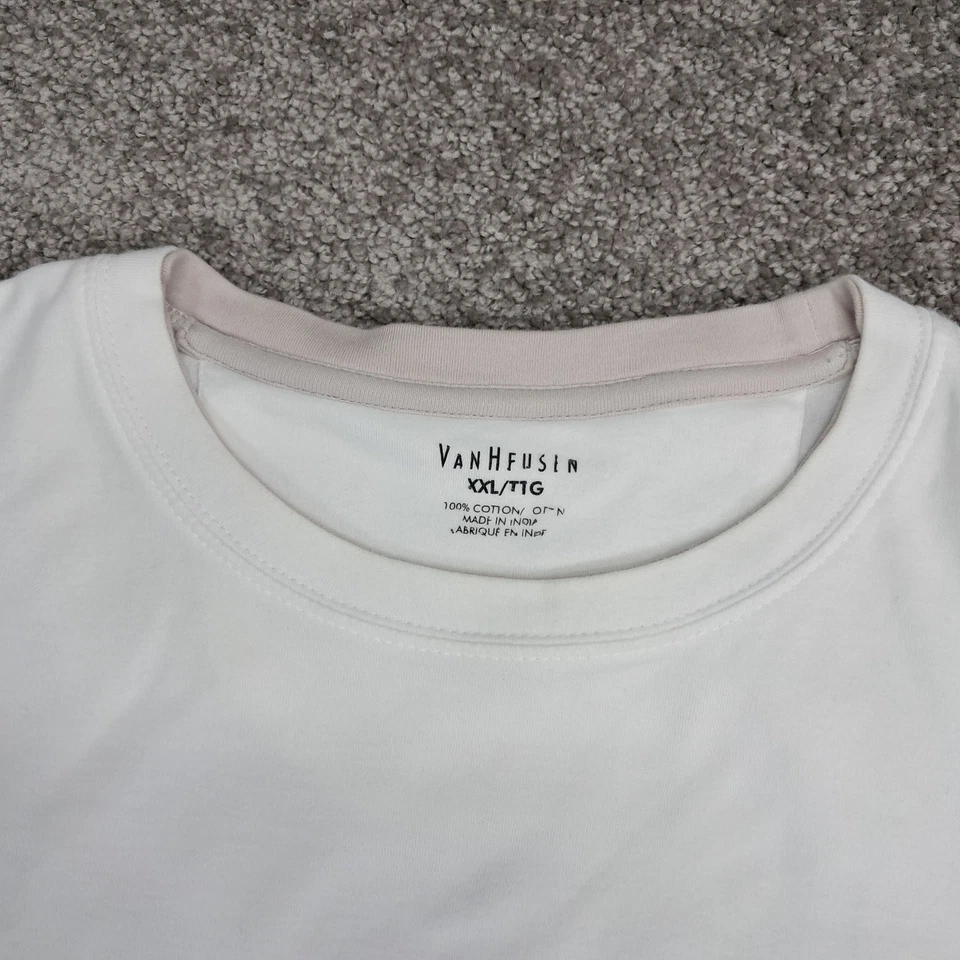 Camiseta para hombre Van Heusen 100 % algodón blanca 2x-grande Foto 2 de 4