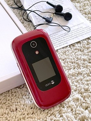 DORO 7050 Flip Phone 4G LTE Consumer Cellular/3MP Camera wFlash/Video/Bluetooth