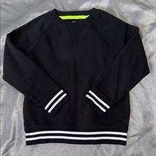 Athletic Works Boys Black Fleece Lined Crew Sweatshirt Medium 8  Kid Youth