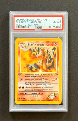 Blaine's Charizard (1st Edition) graded PSA 8 for sale on eBay