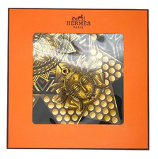 Unused HERMES Carre 90 L'OR DES CHEFS vintage Silk Scarf 90cm / US duty free