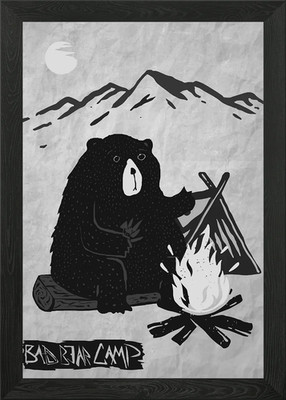 Bad Bear Camp Gerahmtes Wandbild Poster Leinwanddruck Bild