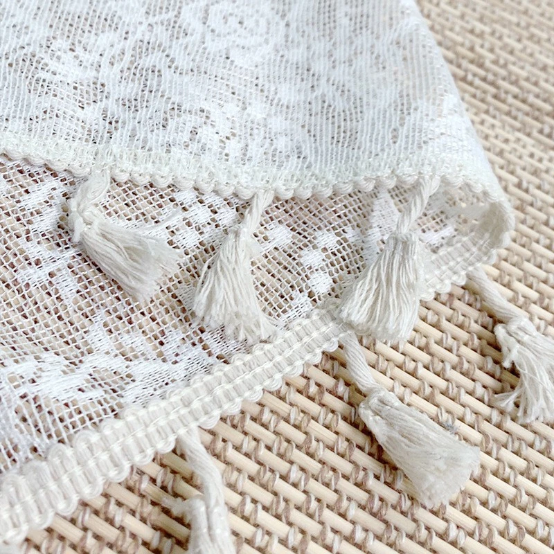 Vintage Embroidered Lace Tablecloth Dining Table Cloth Wedding Dinner Home Decor - Image 4 of 4