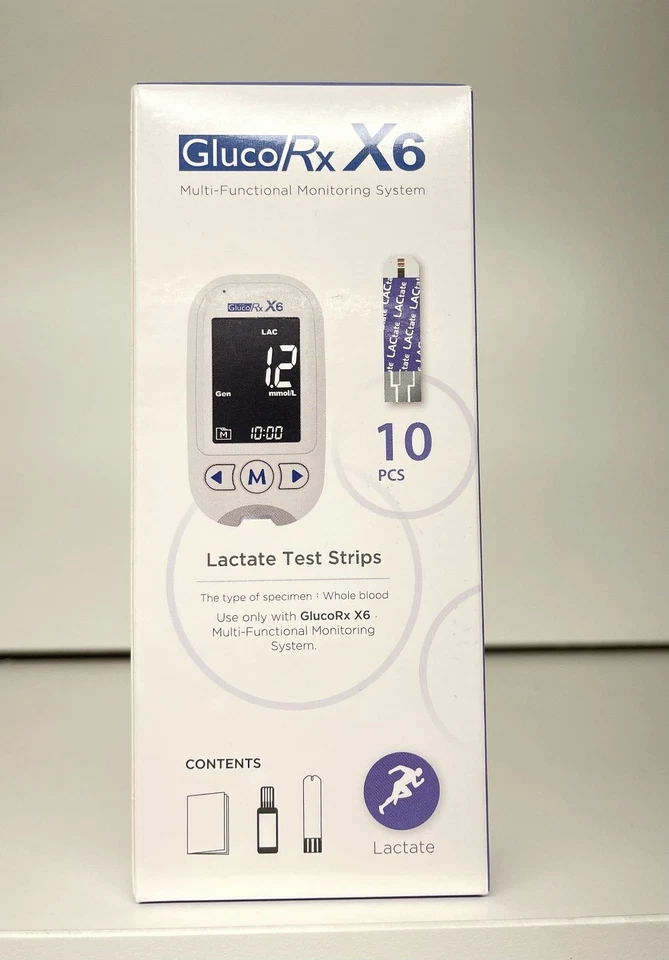 GlucoRx X6 Lactate Test Strips (10)