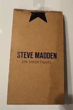 Steve Madden 2pk Sheer Tights 20 Denier Women's Size Large/XL Black New In Box