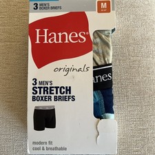 Hanes Originals Men's Moisture-Wicking Stretch Cotton Trunks 3 Pack SZ M 32-34