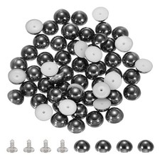 40Pcs Round Dome Studs 10mm ABS Dome Spikes Studs, Black
